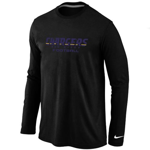 Nike Los Angeles Chargers Authentic Font Long Sleeve NFL T-Shirt - Black